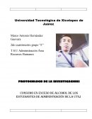 Consumo en exceso de alcohol de los estudiantes de administración de la UTXJ