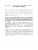 PERSONAS TITULARES, RESPONSABLES Y OBLIGADAS RESPECTO DE LOS DERECHOS HUMANOS