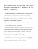 La regulación al crecimiento económico sostenible y a la calidad de vida de los ciudadanos