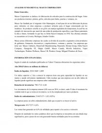 ANALISIS FUNDAMENTAL MASCO CORPORATION. Página 1