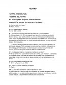 TEATRO, UBICACIÓN SOCIAL DEL AUTOR Y SU OBRA