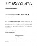 AUTO MERCADO LUCKY CONSTANCIA DE TRABAJO