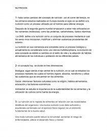 La OMS define a la nutrición como un conjunto de procesos mediante el cual los seres vivos incorporan, modifican y eliminan sustancias procedentes del exterior.. Página 1