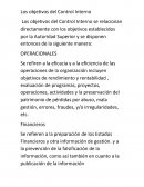 Cuals son los Objetivos control interno
