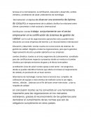 Se basa en la normalización, la certificación, educación y desarrollo, cambio climático, acreditación de salud y laboratorios de metrología