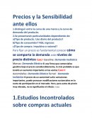 Precios y la Sensibilidad ante ellos