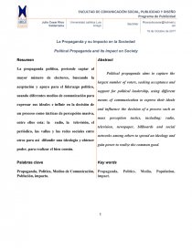 Como se da la La propaganda y su impacto en la sociedad. Página 1