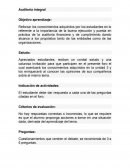 Auditoría integral Objetivo aprendizaje