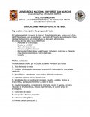 Cuales son las Indicaciones para tesis