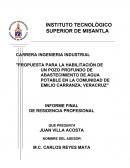 Propuesta para la habilitación de un pozo profundo de abastecimiento de agua potable en la comunidad de Emilio Carranza