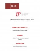 TRABAJO AUTÓNOMO N° 1 COSTOS DE NO CALIDAD