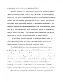 LAS NORMAS INTERNACIONALES DE FORMACIÓN, IES. Página 1