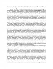 Avances en aplicaciones de tecnología de la información para la gestión de la cadena de suministro Alan J. Stenger. Página 1
