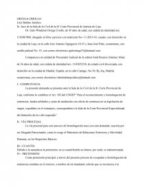 Modelo De Demanda De Homologacion De Sentencia De Divorcio Dictada