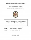 PLAN DE PRÁCTICAS PRE – PROFESIONALES DE LA FACULTAD DE CIENCIAS