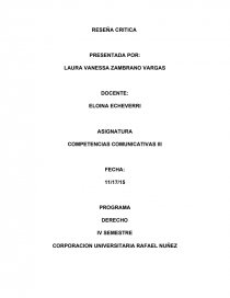 RESEÑA CRITICA COMPETENCIAS COMUNICATIVAS III. Página 1