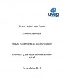 QUE TIPO DE ADMINISTRACIÓN SE APLICA Modulo: Fundamentos de la administración