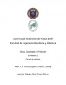 PRIMERA ENTREGA DE PLANTEAMIENTO DE PROPUESTA PARA CARTEL DE VALORES Y CÓDIGO DE ÉTICA. CONSIDERACIÓN DEL DOCENTE EL TAMAÑO DEL CARTEL (