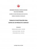 Costeo de Operaciones TRABAJO DE INVESTIGACIÓN FINAL
