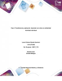 Fase 3 Transferencia y aplicación -Aprender con otros en solidaridad. Página 1