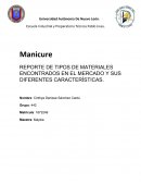 REPORTE DE TIPOS DE MATERIALES ENCONTRADOS EN EL MERCADO Y SUS DIFERENTES CARACTERÍSTICAS.