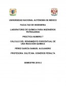 CÁLCULO DEL RENDIMIENTO PORCENTUAL DE UNA REACCIÓN QUÍMICA