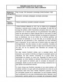 Resumen Anal´tico Eduación y sociología Durkeim