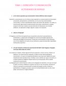 Actividades de repaso sobre expresión y comunicación. ACTIVIDADES DE REPASO