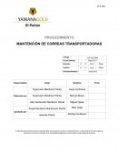 Minero MANTENCIÓN DE CORREAS TRANSPORTADORAS