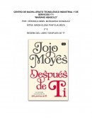 RESEÑA DEL LIBRO “DESPUES DE TI”