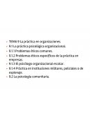 TEMA 9 La práctica en organizaciones.