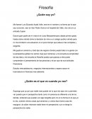 Quien soy yo- Filosofía