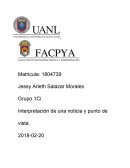 Interpretación de una noticia y punto de vista.