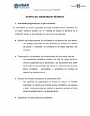 ASISTENCIA Actividades asignadas por su jefe inmediato.