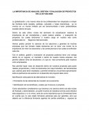 LA IMPORTANCIA DE ANALISIS, GESTION Y EVALUACION DE PROYECTOS EN LA ACTUALIDAD