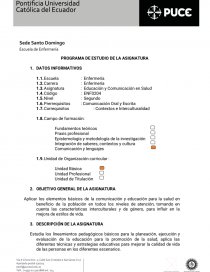 PROGRAMA DE ESTUDIO DE LA ASIGNATURA. Página 1
