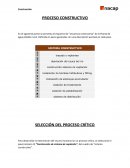 PROCESO CONSTRUCTIVO. SELECCIÓN DEL PROCESO CRÍTICO