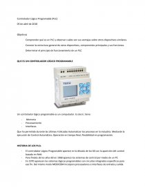 Controlador Lógico Programable (PLC). Página 1