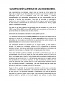 CLASIFICACIÓN JURIDICA DE LAS SOCIEDADES.