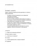 Actividades Objetivo. Responder preguntas de temas generales