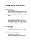 JUEGOS PARA PREESCOLAR