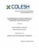 La comprension lectora en alumnos de la telesecundaria