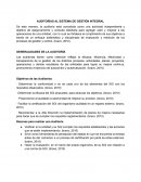 Auditoria al sistema de gestión integral