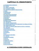 CAPÍTULO VI: PRESUPUESTO