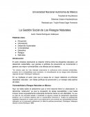 Como se d ala La Gestión Social de Los Riesgos Naturales