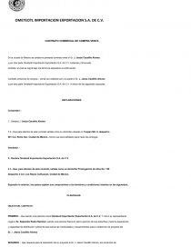 CONTRATO COMERCIAL DE COMPRA VENTA. Página 1