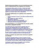 Restricciones que existen o no en la economía peruana para la implementación de la gestión por procesos