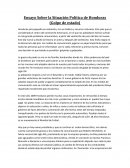 Ensayo Sobre la Situación Política de Honduras (Golpe de estado)