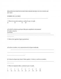 DESAFÍOS MATEMÁTICOS SEGUNDO GRADO BLOQUE II CICLO ESCOLAR 2017-2018. Página 1