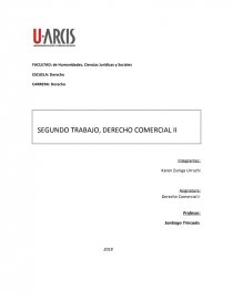 SEGUNDO TRABAJO, DERECHO COMERCIAL II. Página 1